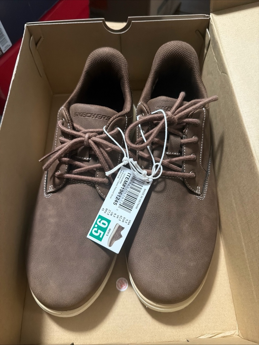 Skechers Men's Swift Fit Casual Shoes Size 9.5 Brown Hands Free Relaxed Fit